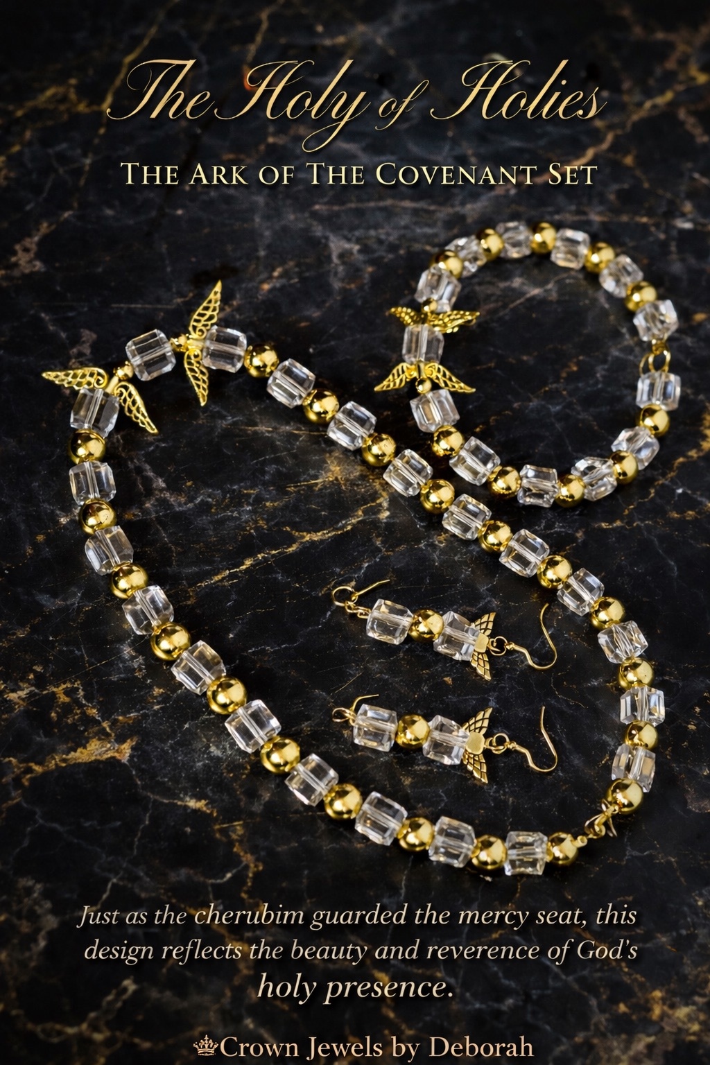 The Holy of Holies Ark of the Covenant necklace, bracelet, and earrings set